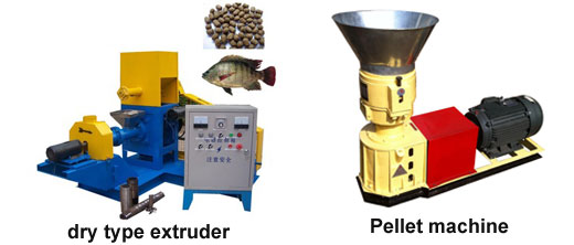 What is the difference between extruder machine and pelleting machine in floating fish feed mill?
